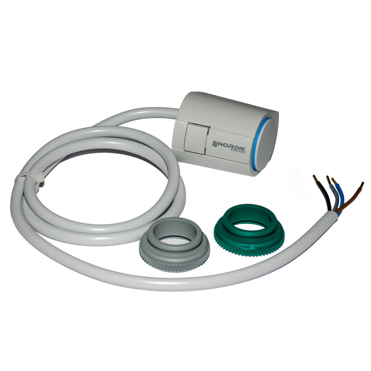 4 wires actuator zone valve for water and glycol radiant floor manifold with rings