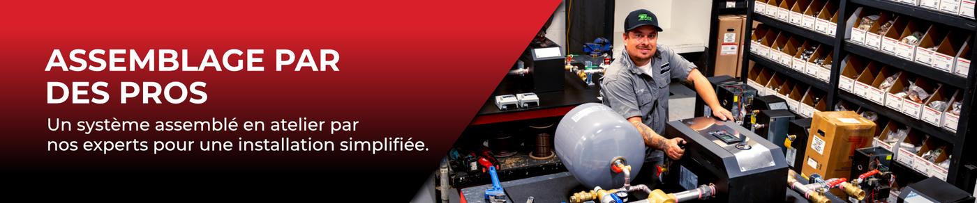 Bannière Nordik radiant conversion chauffage huile mazout électricité - assemblage en atelier par un plombier