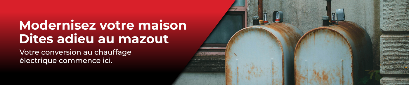 Bannière Nordik radiant conversion electrique chauffage huile mazout électricité - vieux réservoirs