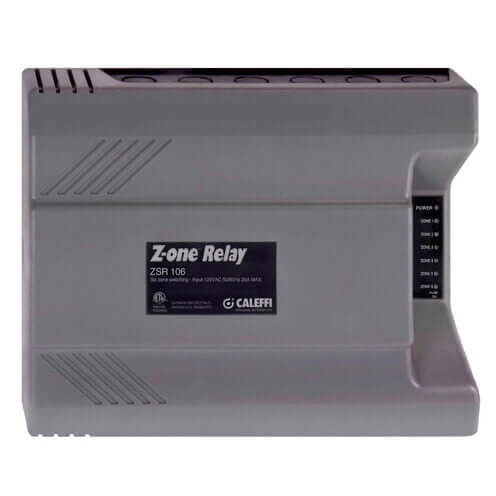 Caleffi ZSR106 - 6 Zones Expandable Switching Relay for six in-floor hydronic circulator pumps radiant floor system