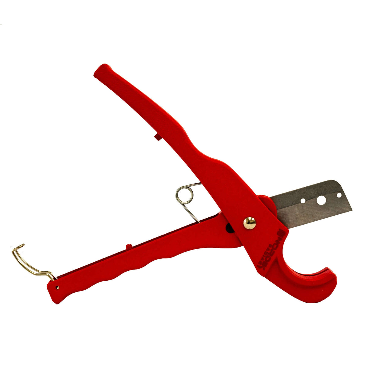 PEX cutter for radiant floor hydronic EVOH PEX tubing and piping - open blade