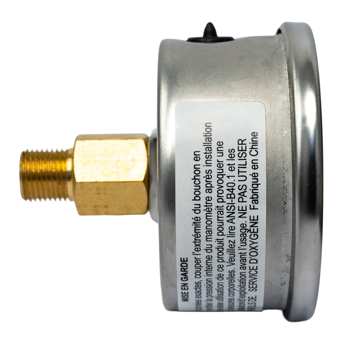 Calefactio Replacement 60 PSI gage for Glycol Make-Up System Feeder - left 90 degrees