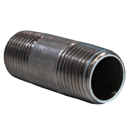 1/2" NPT nipple - 2" long 304 Stainless Steel pipe fitting side view