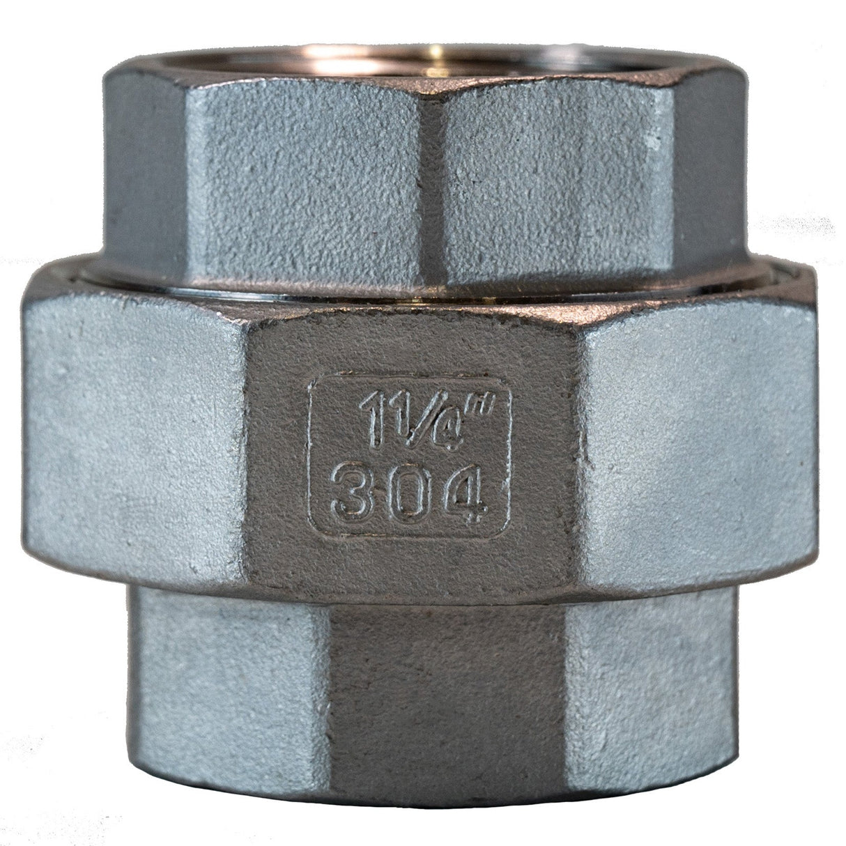 1-1/4" FNPT Stainless Steel 304 union front view