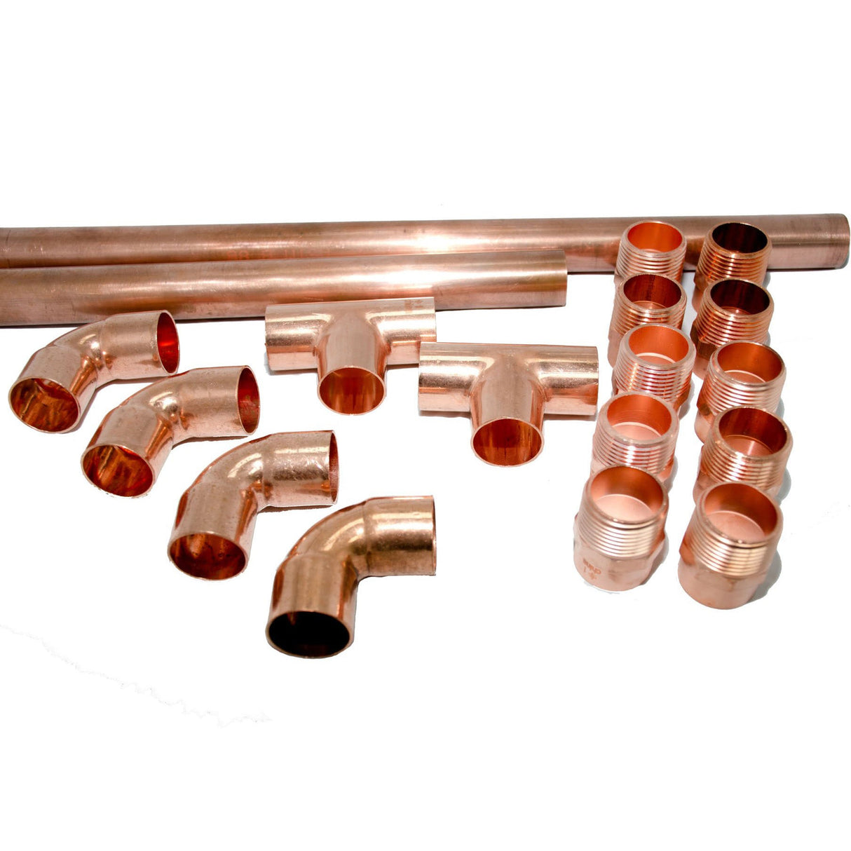 Fitting kits for water and glycol hydronic radiant floor system