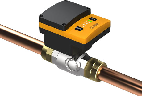 Sinope Sedna VA4220WF automatic shutoff valve for water leak detector on a copper pipe