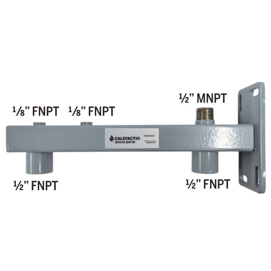 Calefactio service kit for hydronic radiant floor - side view with dimensions