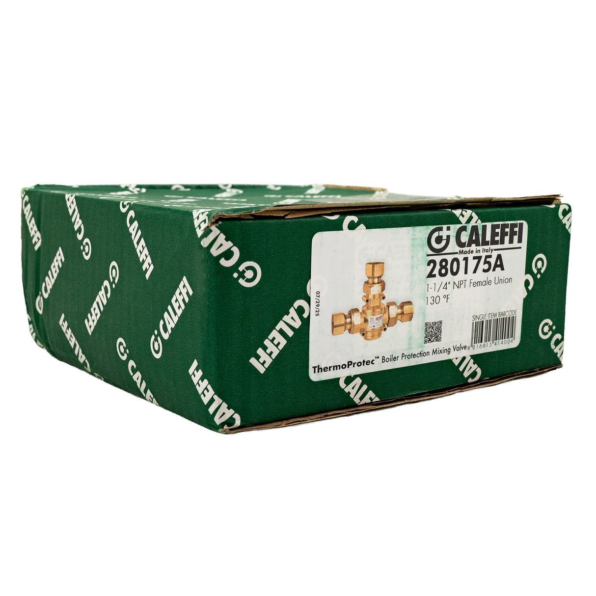 Caleffi 280175a 1 inch NPT Thermoprotec boiler protection thermostatic mixing valve - box