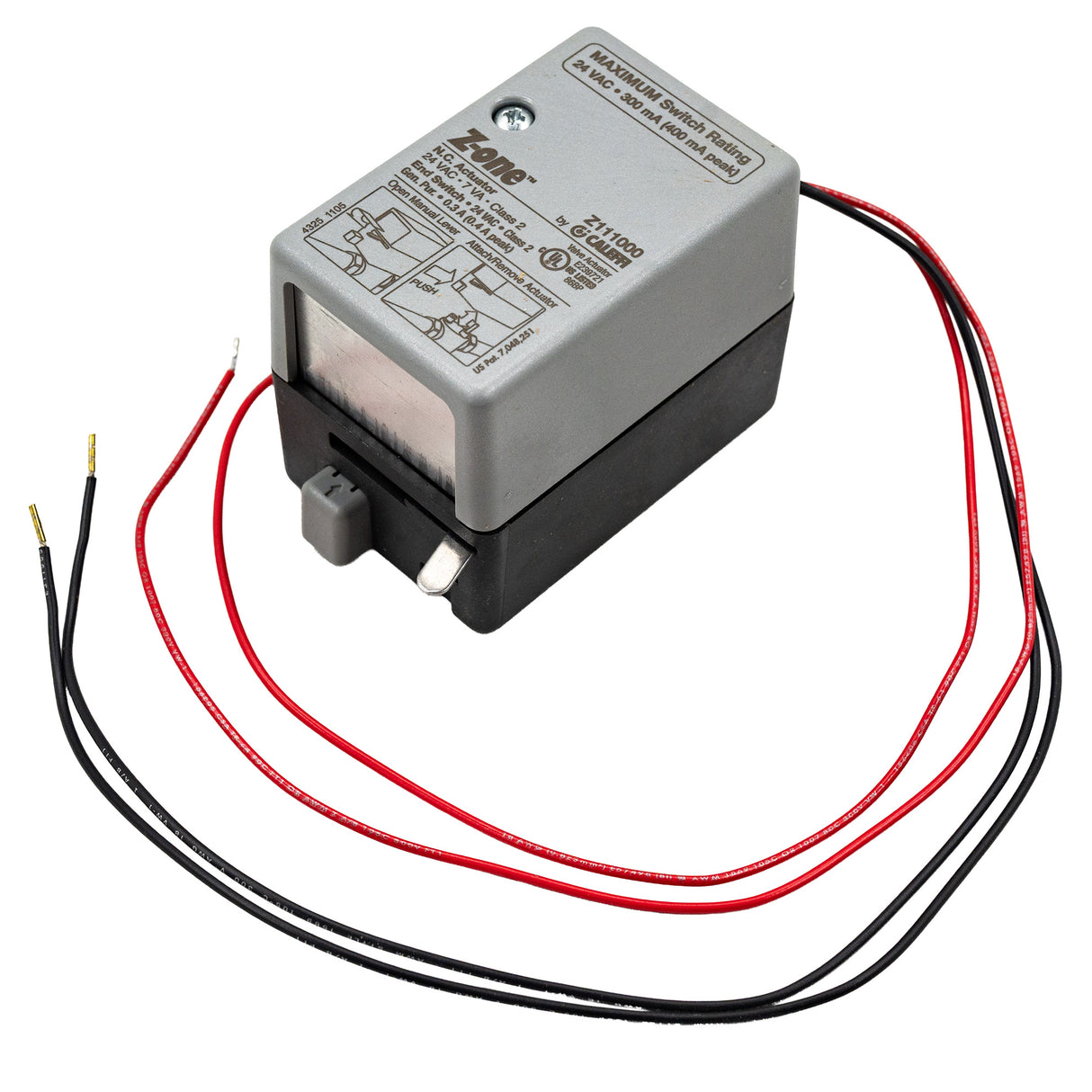 Caleffi Z111000 24V 2-way motorized z-one zone valve actuator, normally closed - left right with wires