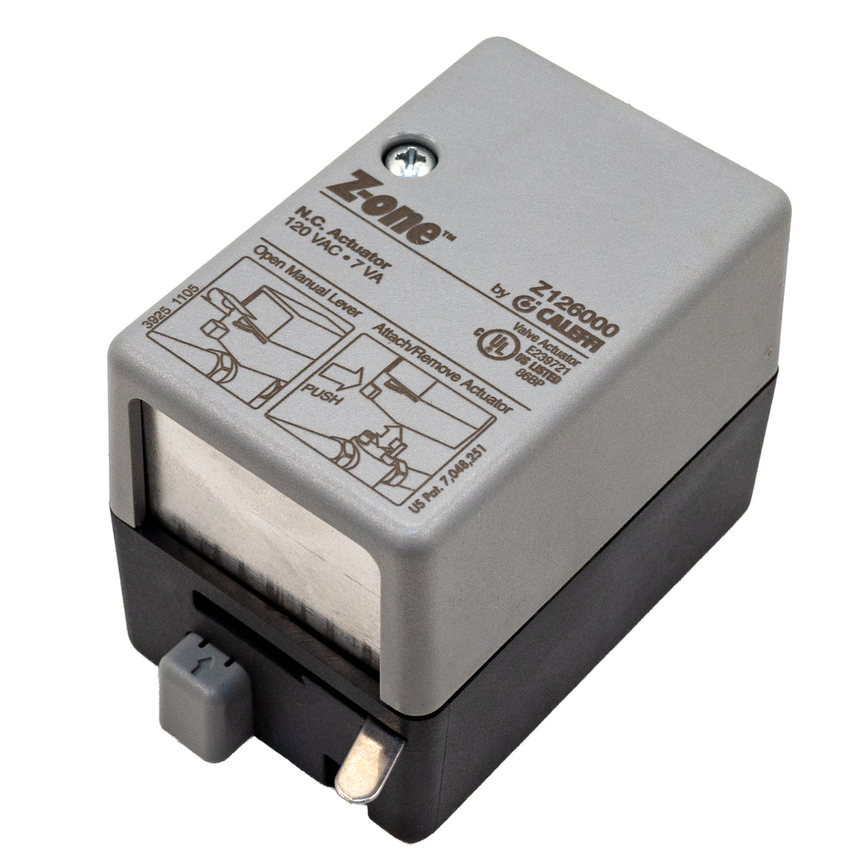 Caleffi Z126000 120V Z-one Zone Valve Actuator - top right without wires