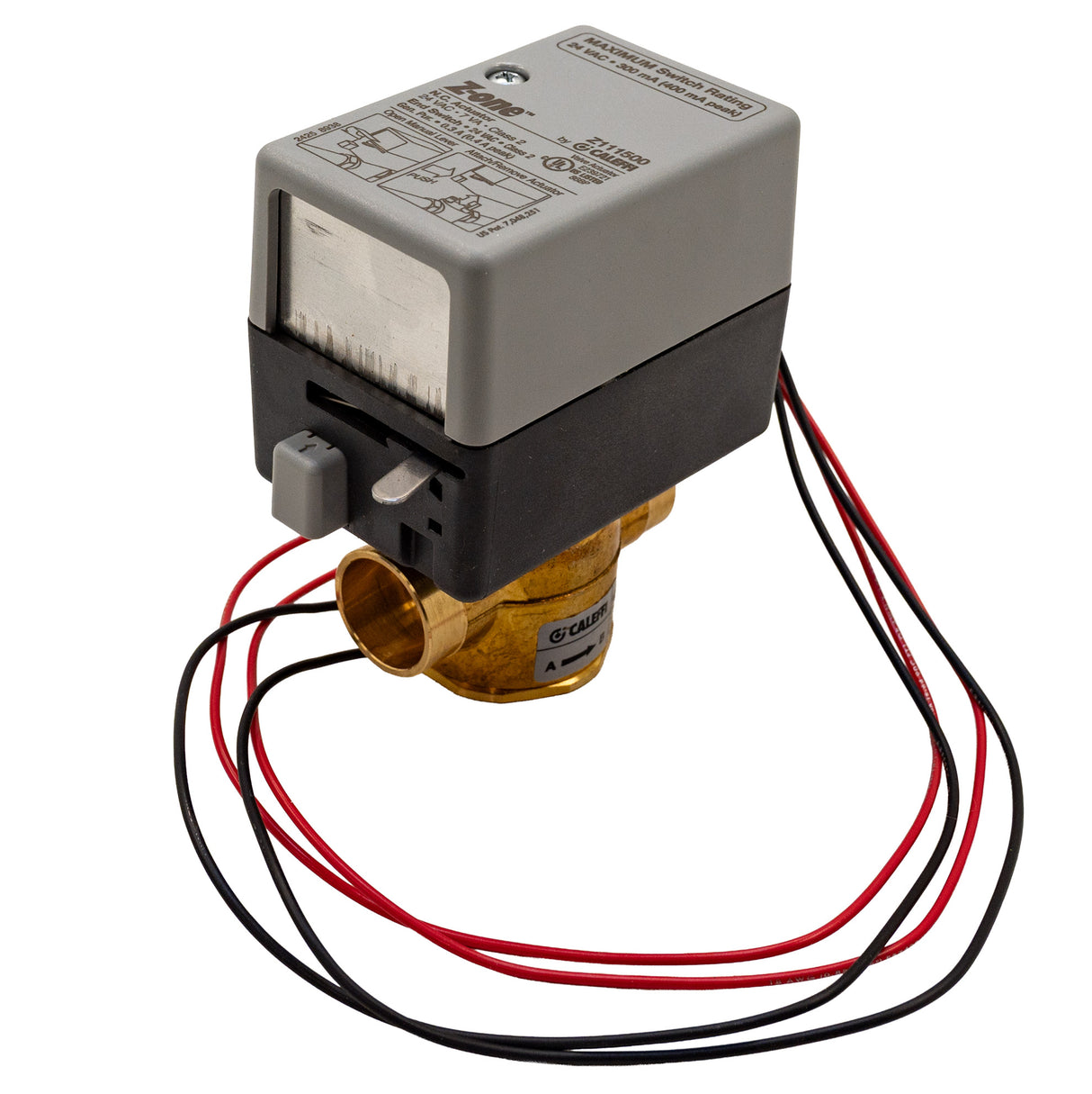 Caleffi Z45 24V 3/4 inch sweat Z-one Zone Valve Actuator - top right