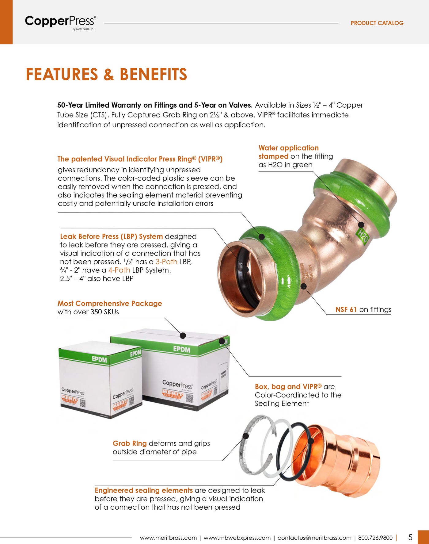 CopperPress Press Fittings Features and Benefits