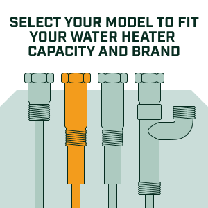 Select your Corro-Protec powered titanium permanent water heater anode rods according to your water heater capacity and brand