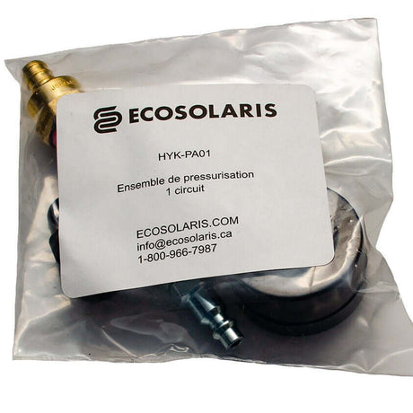 Fittings kit to pressurize the 1/2″ PEX tubes before pouring the concrete in a in-floor radiant floor heating system - 1 loop bag