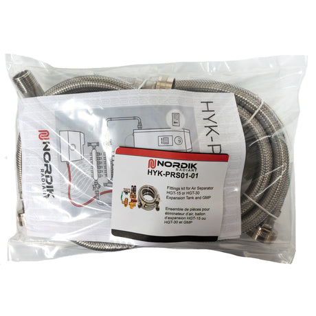 Hydronic radiant floor Fittings kit for Air Separator HGT-15 or HGT-30 Expansion Tank and GMP