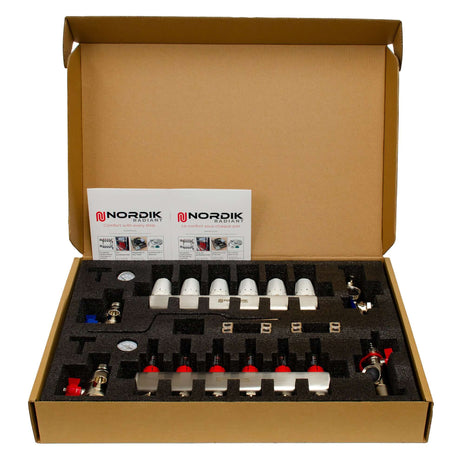 Nordik Radiant in-floor water and glycol hydronic radiant floor manifold - 6 loops inside the box