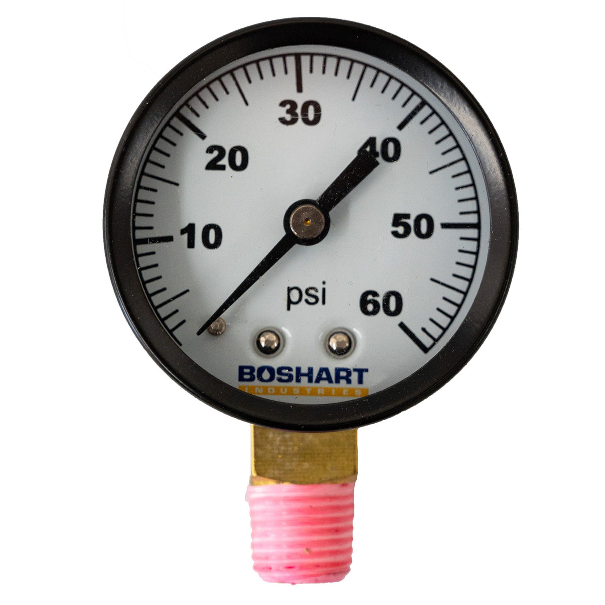 60 PSI pressure gauge, 1/4" MNPT bottom mount