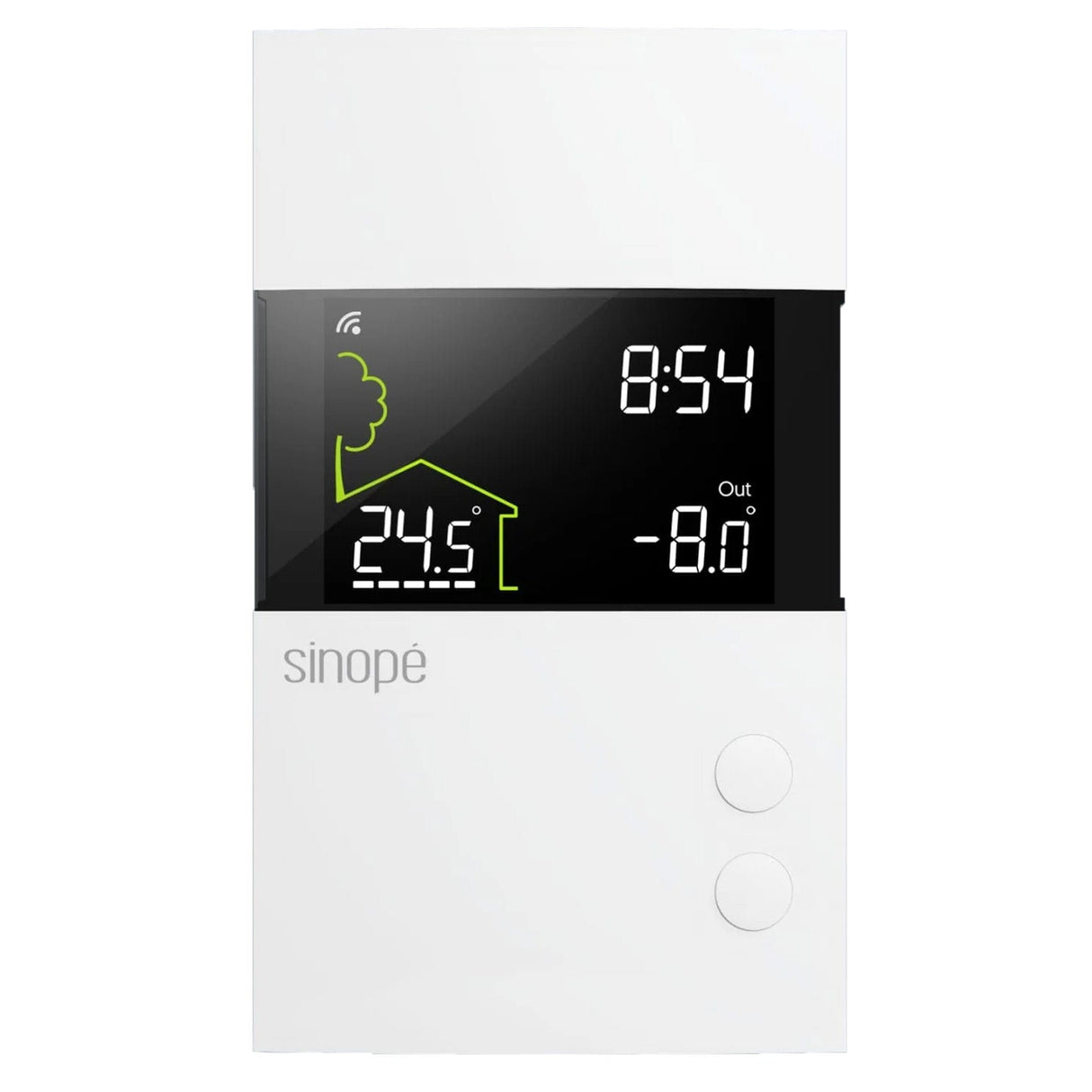 Sinope TH1310ZB and TH1310WF 120V/240V smart radiant floor thermostat 3/4 front view