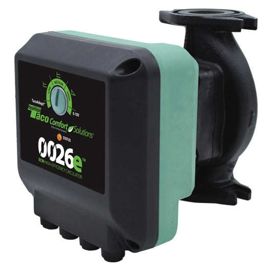 Taco 0026e hydronic variable 3 speed ecm high efficiency circulator pump - right side view