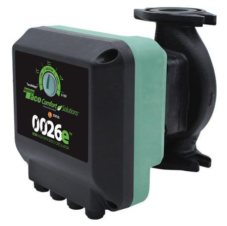 Taco 0026e hydronic variable 3 speed ecm high efficiency circulator pump - right side view