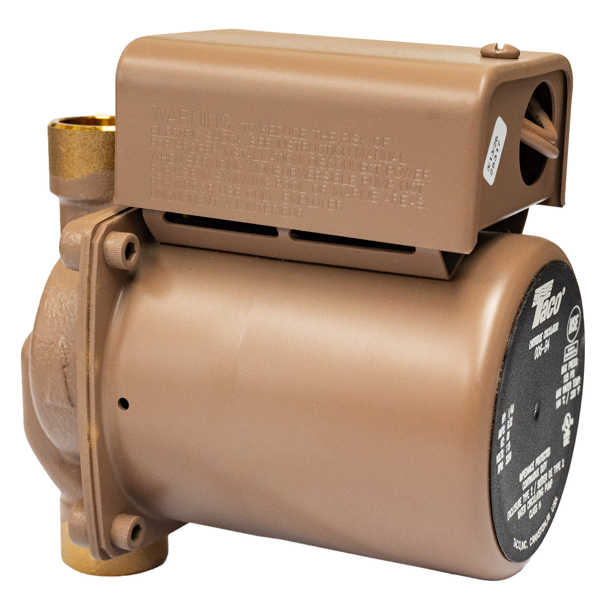Taco 006-B4 Bronze Circulation Pump - left