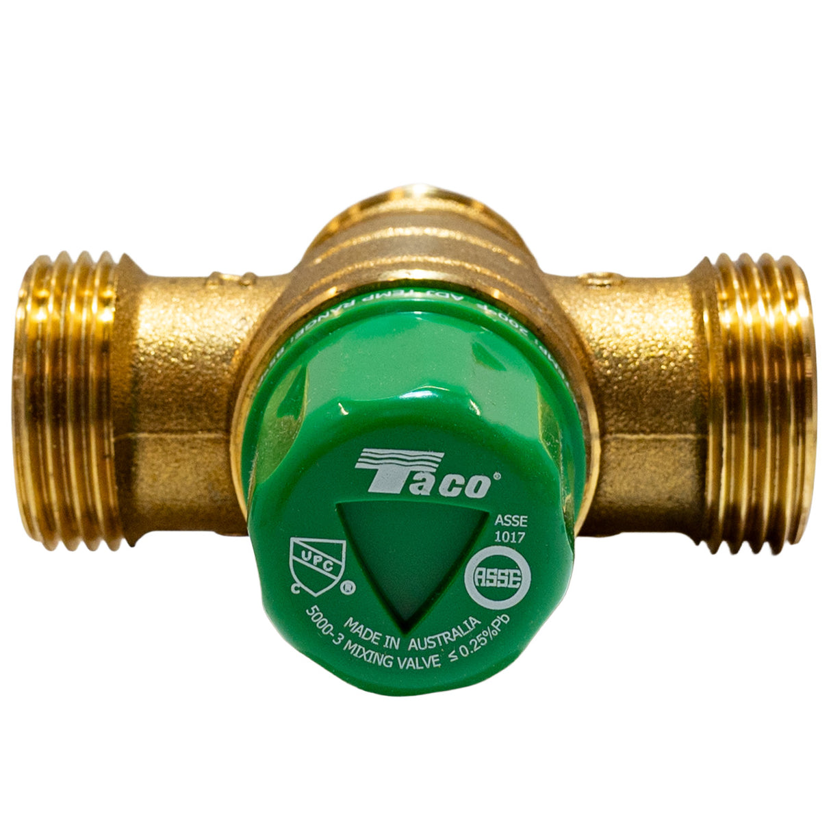 Taco 5000-3 Thermostatic mixing valve for domestic hot water heater - top