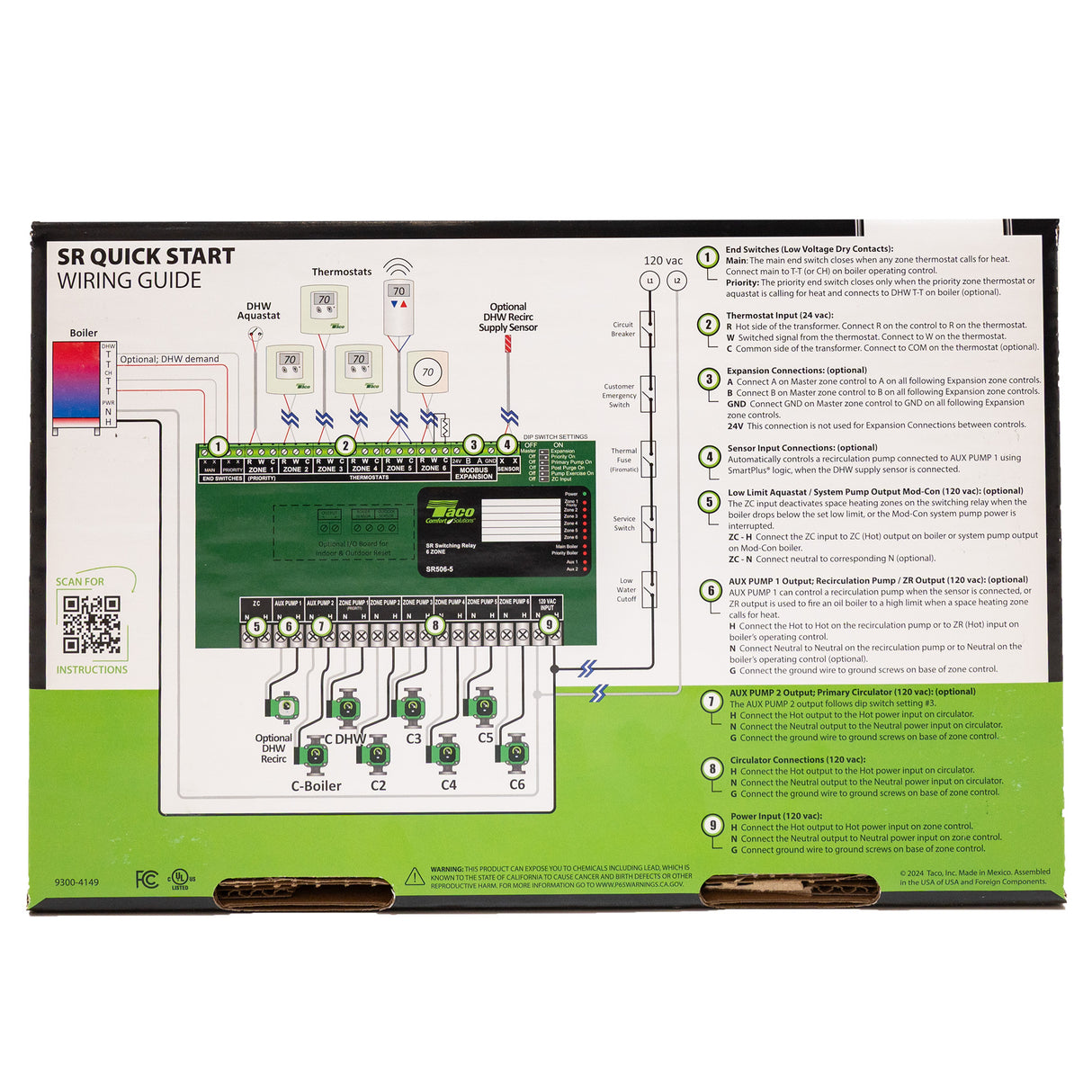 Taco SR503-5 - Zone Switching Relay box - back