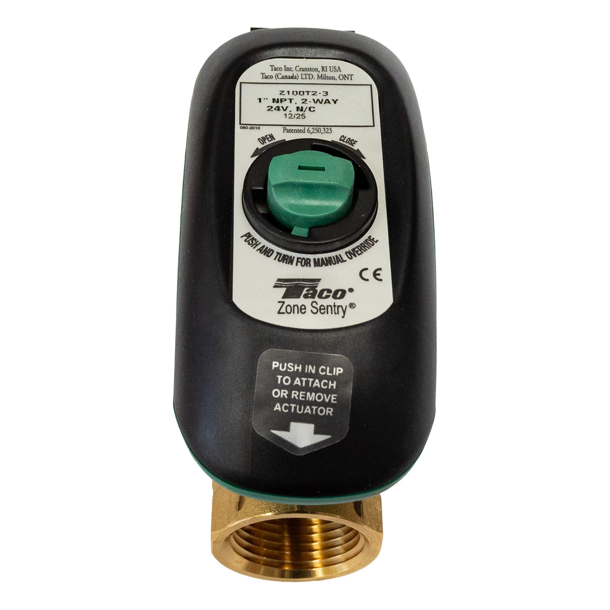 Taco Z100t2-3 2-way 1" NPT normally closed zone valve - front top