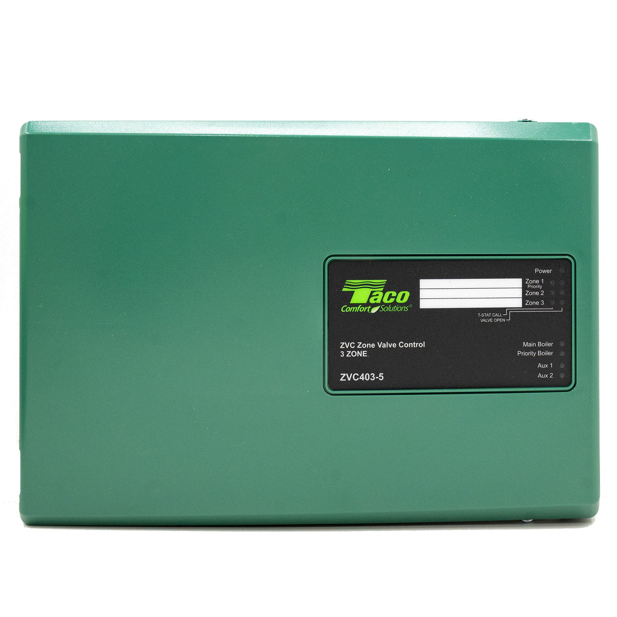 Taco ZVC403-5 3 zone valve control for hydronic radiant floor with 3 thermostats - front