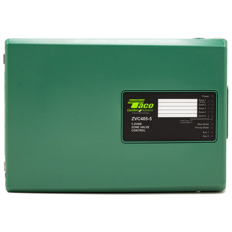 Taco ZVC405-5 5 zone valve control for hydronic radiant floor with 5 thermostats - front