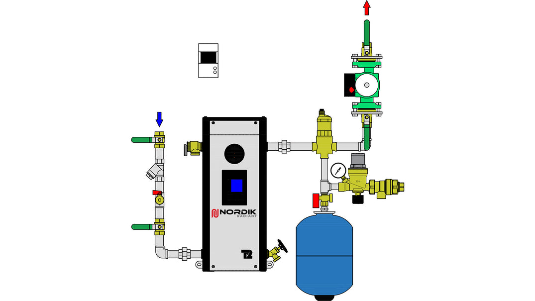 Oil-to-electric boiler conversion kit - 3/4