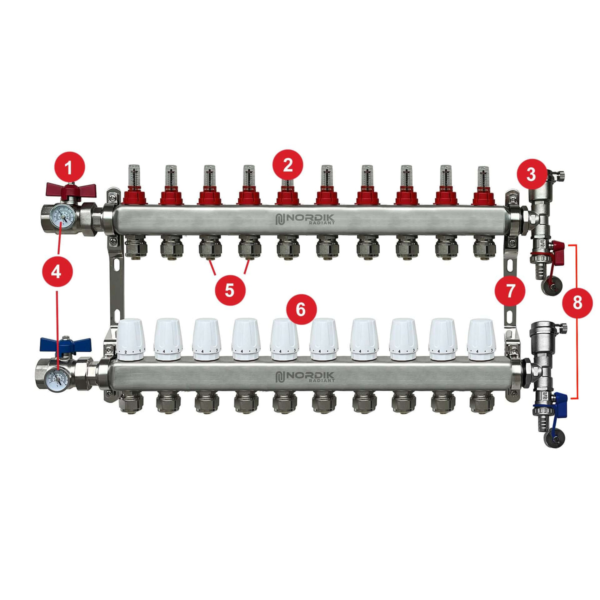 10-loops Stainless Steel Manifold – Nordik Radiant