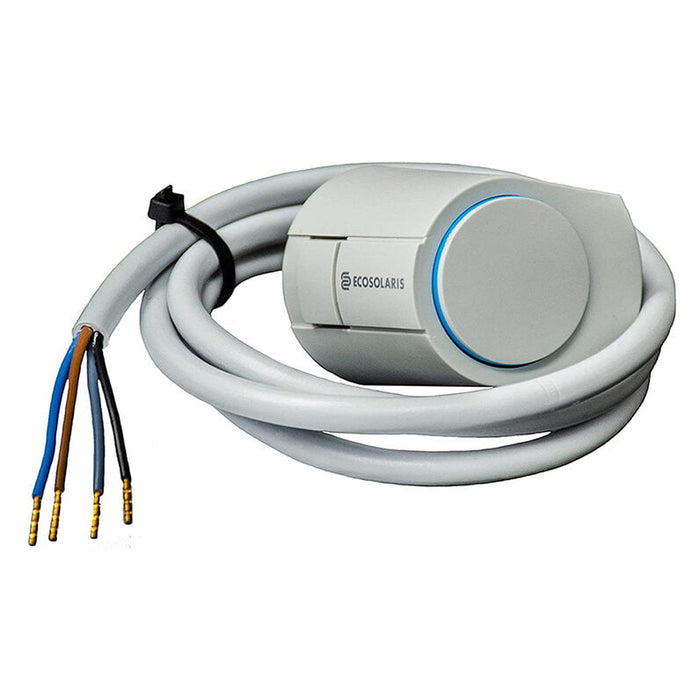 Nordik Radiant 4-Wire zone valve 24 Volts Actuator - Thermally activated, slow-opening valve that provides individual flow control (per loop) on a multi-zoned manifold in an hydronic radiant floor
