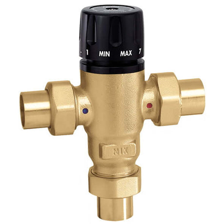 Caleffi 521509A 3/4″ MixCal Adjustable Thermostatic and Pressure Balanced Mixing Valve (sweat)