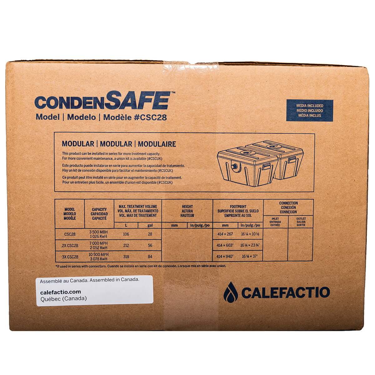 Calefactio CSC28 commercial Condensafe condensate neutralizer kit for LPG NPG gas boiler and water heater - box