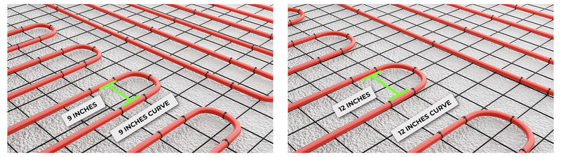 PLEASE CHOOSE THE PLANNED SPACING BETWEEN PIPE ROWS: illustration