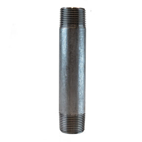 1" NPT nipple - 6" long 304 Stainless Steel pipe fitting - standing thread view