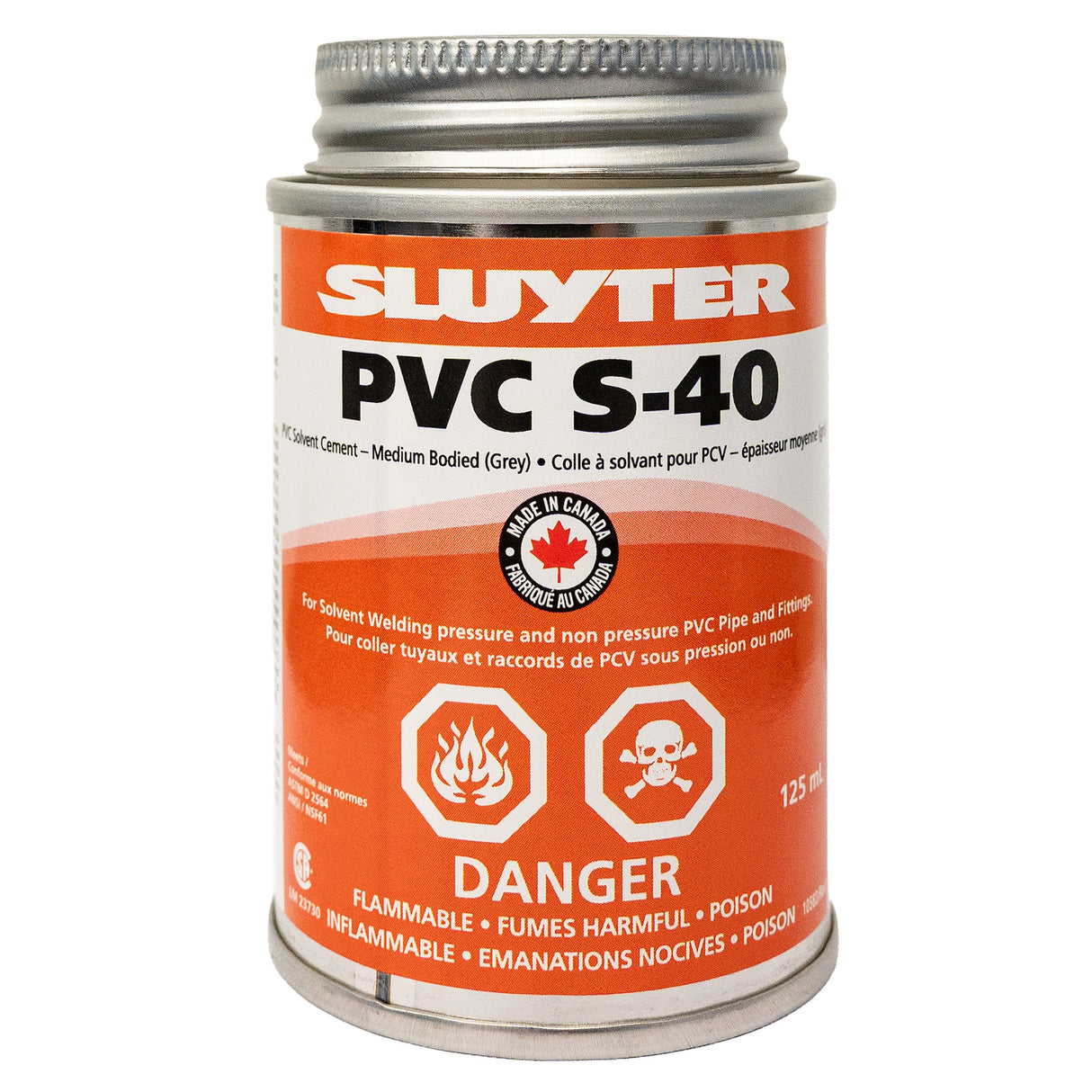 Sluyter PVCS-40 Solvent Cement for PVC pipe and fitting - 125 ml