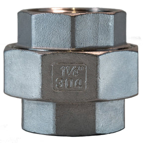 1-1/4" FNPT Stainless Steel 304 union front view