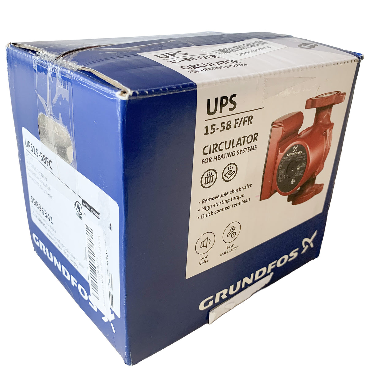 Boîte ouverte - Pompe circulatrice Grundfos Superbrute UPS 15-58FC, 115V, 3 vitesses, en fonte