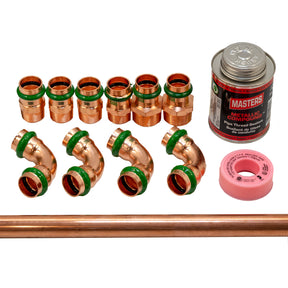 3/4'' CopperPress fittings kit for system with one pump