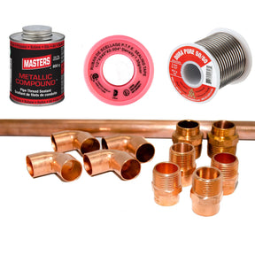 3/4” fittings kit for hydronic radiant floor system with one pump