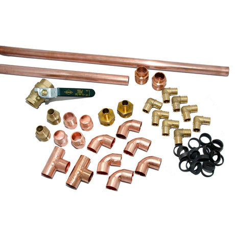 3/4” fittings kit for hydronic radiant floor heating system with two pumps and a remote one manifold