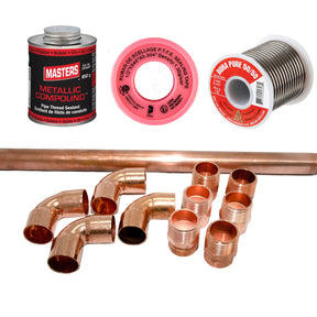 Fitting kits for water and glycol hydronic radiant floor system