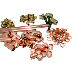 Fitting kits for water and glycol hydronic radiant floor system