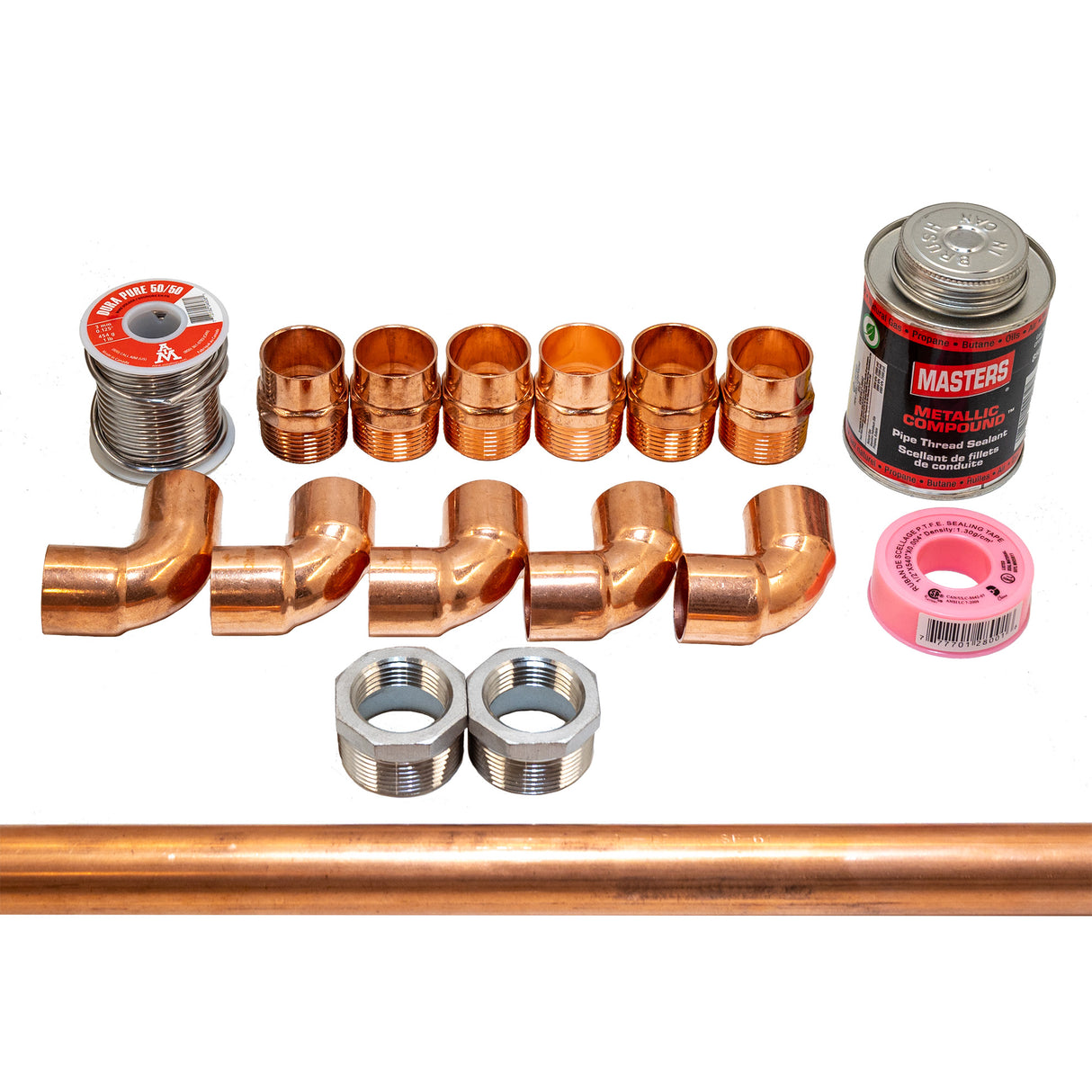 1 1/4'' sweat fittings kit for system with one pump