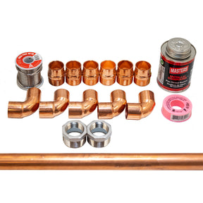 1 1/4'' sweat fittings kit for system with one pump