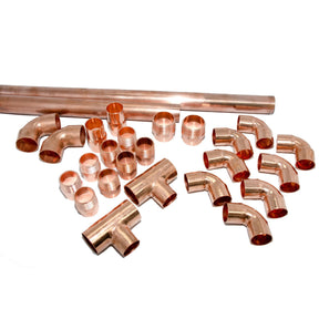 Fitting kits for water and glycol hydronic radiant floor system