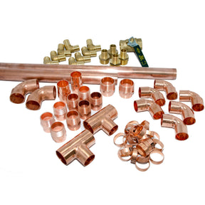 Fitting kits for water and glycol hydronic radiant floor system