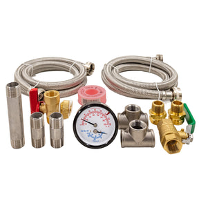 Fittings to plug hydraulic separator with Calefactio HGT-30 expansion tank and GMP glycol make-up package feeder